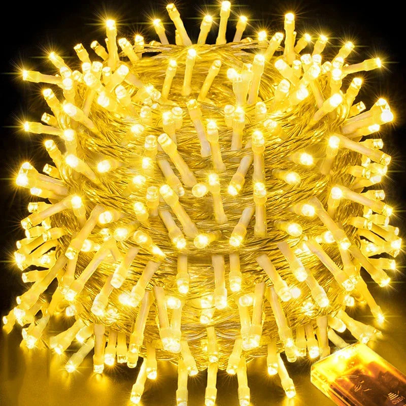 LED String Lights Battery Powered Garland Fairy Lighting Strings Outdoor Waterproof Christmas Wedding Party Decor Holiday Lamps