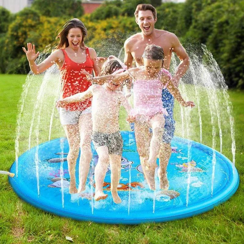 Summer Kids Play Water Mat Outdoor Lawn Garden Inflatable Spray Water Mat Swimming Pool Mat Summer Beach Games Pad Kids Toys