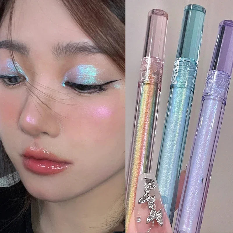 Glitter Highlighter Liquid Eyeshadow Pearlescent Brighten Lying Silkworm Waterproof Diamond Polarized Eyeshadow Makeup Cosmetic