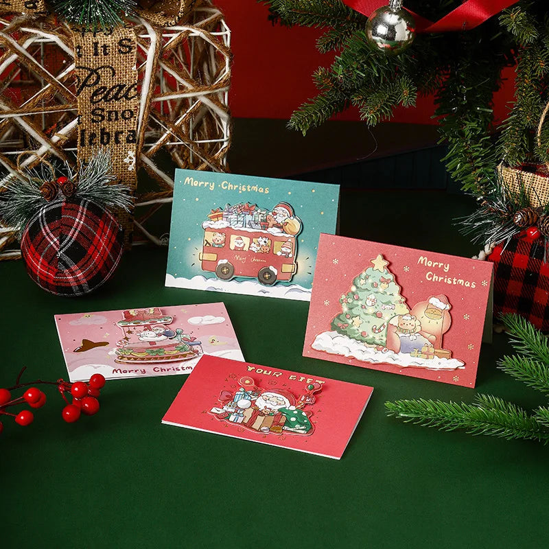 20PCS Christmas Greeting Card Three-Dimensional Creative Small Card Florist Baking To Send Classmates Gift Small Card