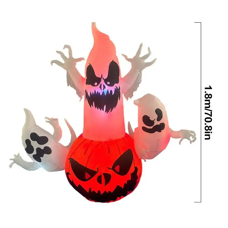 Halloween Inflatable Pumpkin Balloon Blow Up Film Ghost Decoration Yard Decorations Clearance With Build-In Leds For Balcony