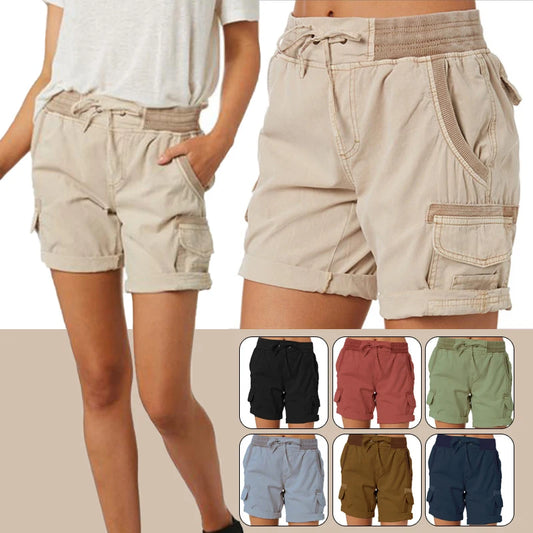 Women's Cargo Shorts Summer Multi Pockets Quick Dry Shorts Hiking Travel Golf Fishing Tactical Stretch Lightweight Female Shorts