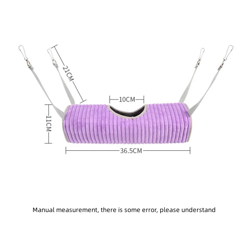 Hamster Cage Hammock Ferret Hide Tunnel Warm Rat Small Animals Play Tube Swing Sleeping Hanging Bed Nest Hideaway Toy