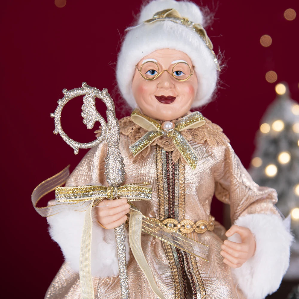 Santa Claus Granny Doll 50cm Standing Santa Claus Ornament Christmas Scene Doll Decoration 2024 Christmas Gift For Children