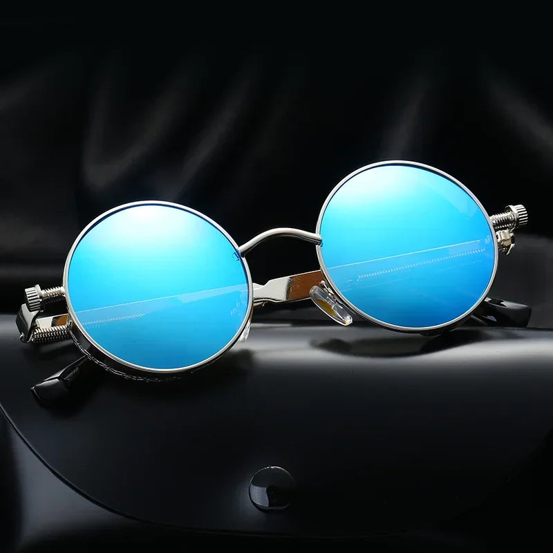 Metal Steampunk Sunglasses Men Women Fashion Round Glasses Brand Designer Vintage Sun Glasses High Quality Oculos de sol UV400