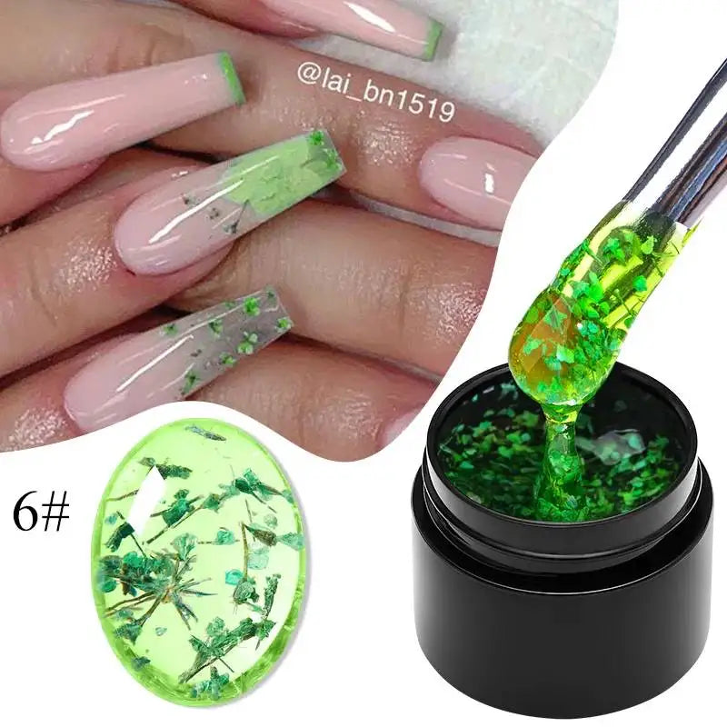 Mtssii 8ml Clear Non Stick Hand Solid Extension Nail Gel Polish 3D Carving Flower Nail Art Building UV Gel Acrylic Varnish