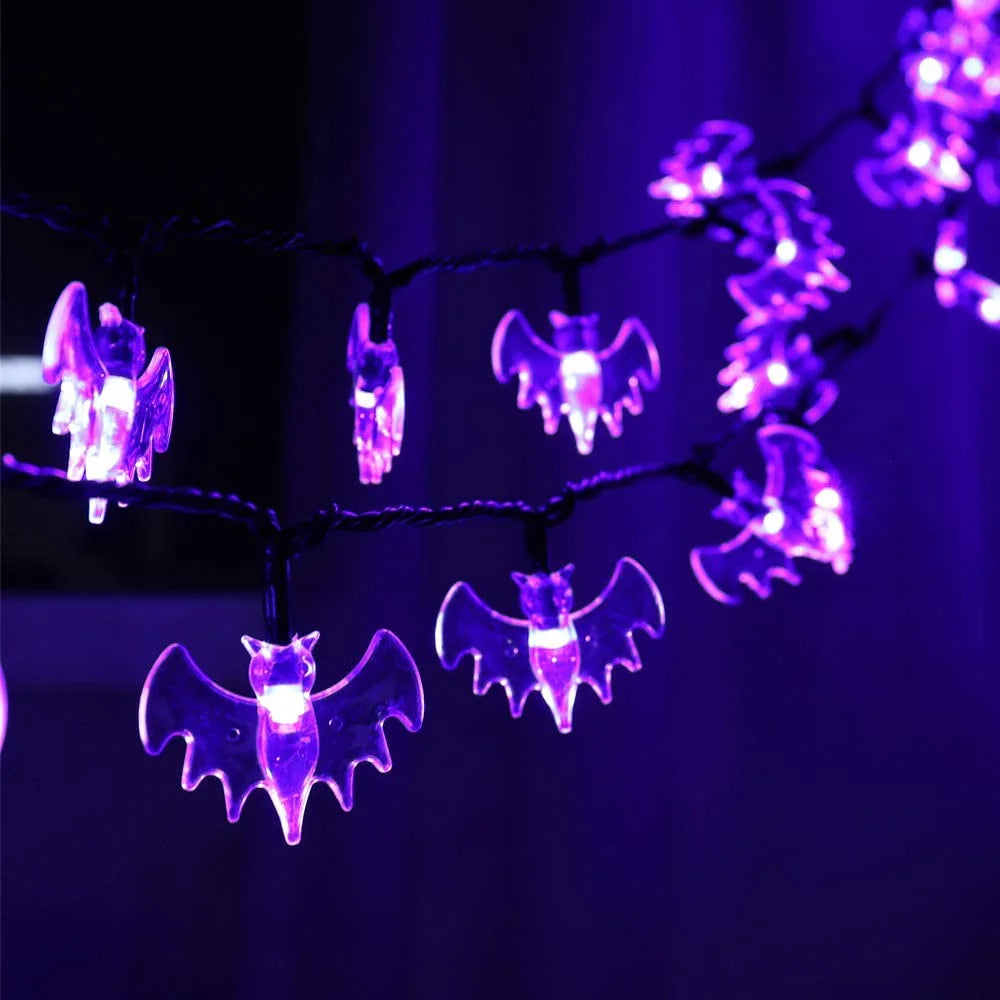 10/20/40 LED Halloween Bat String Lights Battery Operated Bats String Lights for Indoor Outdoor Halloween Party Decoration