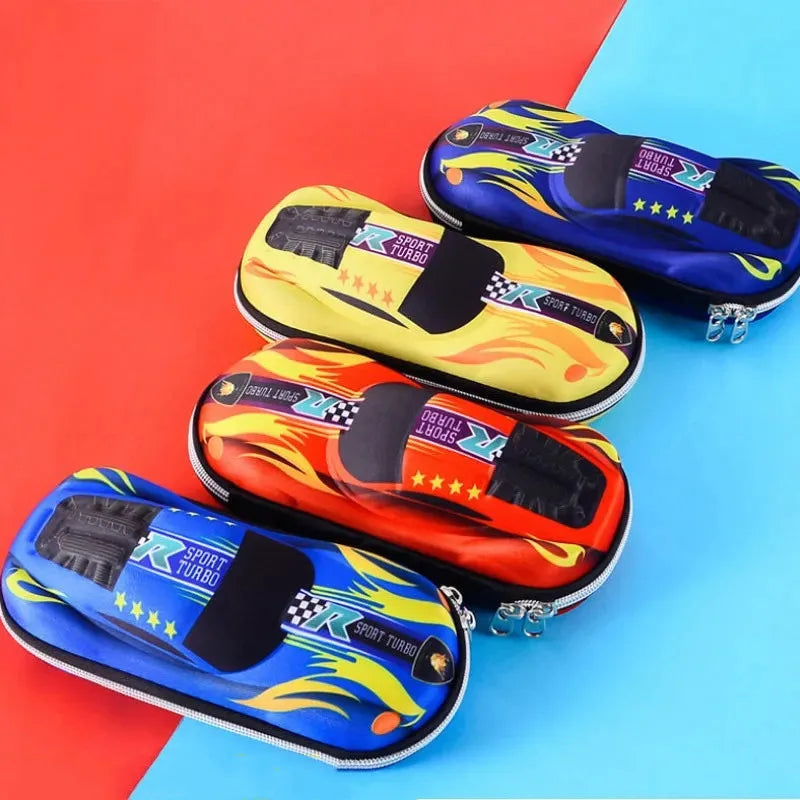 3D Racing Car Pencil Cases Cartoons School Pencil Case For Children Stationery Box EVA PU Plastic Pen Case Boy Cute Pen Bag