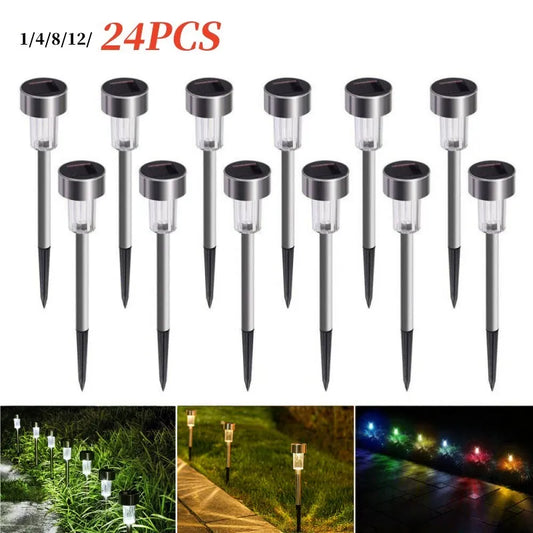 LED Solar Outdoor Ground Lights Solar Powered Waterproof Landscape Lawn Path Lights Lamp Sunlight Courtyard Garden Decoration