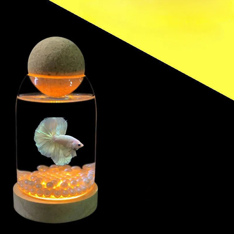 Aquarium Glass Betta Tank Office Desktop Mini Jellyfish Cup Aquarium Fishtank Betta Fish