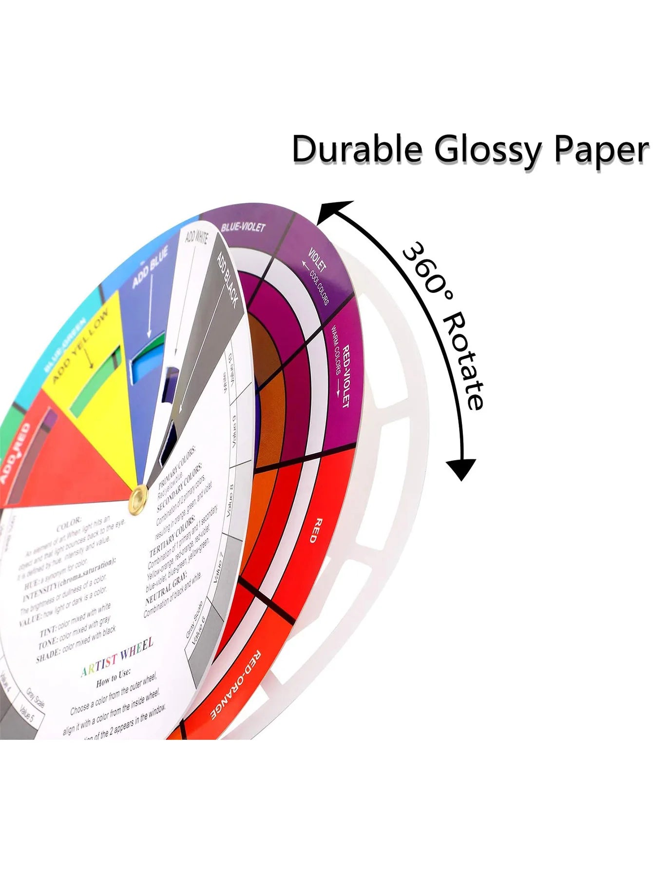 Bview Art Color Mixing Wheel for Artist and School Learning Guide Art Class Teaching Tool