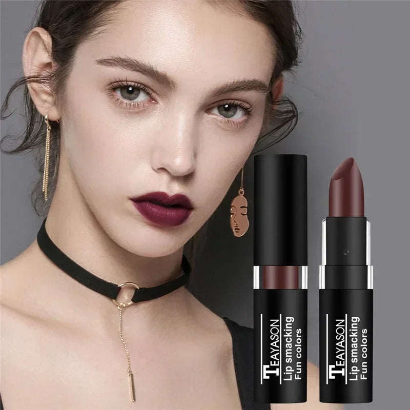 Black Lipstick Matte Lipsticks Waterproof Blue Vampire Color Holloween Party Makeup Maquillaje Lip Pencil Retro Dark Color White