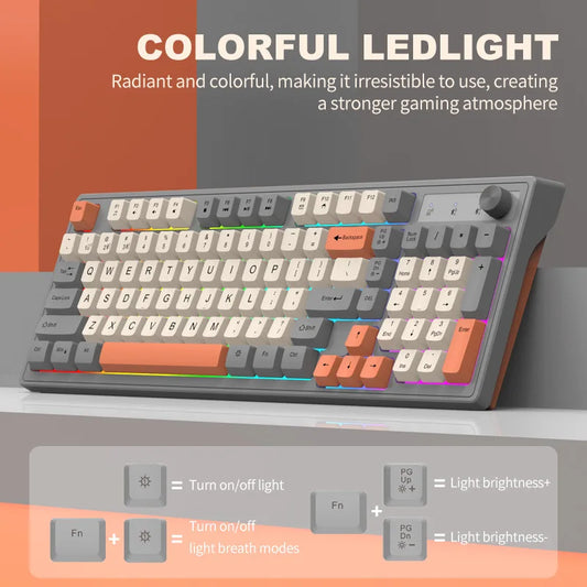 Bluetooth Wireless K98 Mechanical Tactile Keyboard Wireless Keyboard With Backlight For Compute And Tablet