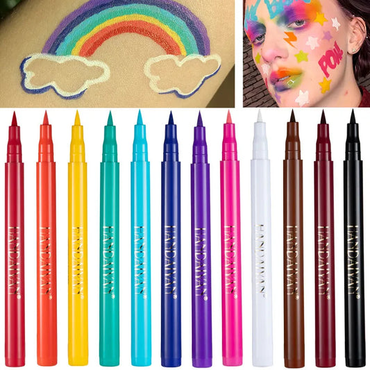 Waterproof Rainbow Matte Colorful Liquid Eye Liner Pencil White Pink Color Eyeliner Pen Makeup Make Up Long-Lasting Cosmetics