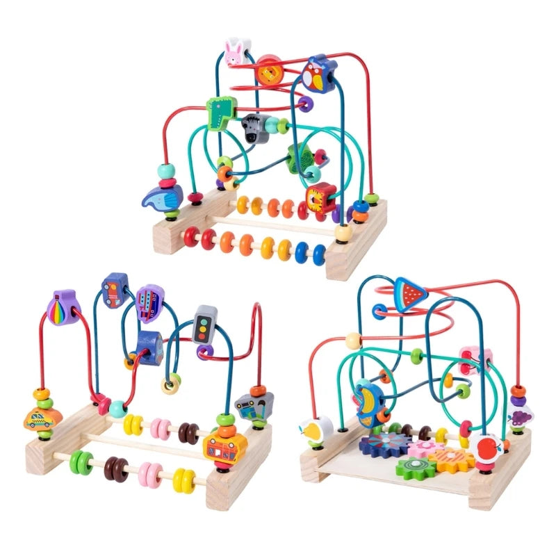 Bead Maze Toy for Toddlers Kids Colorful Roller Coasters Abacus Puzzle Education for Toddler 18 Month 1-5 Years Old Kid