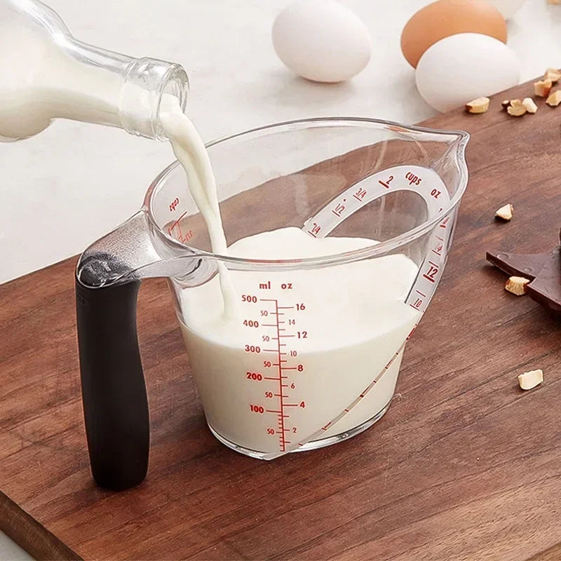 2024 New Transparent Multi Angle Measuring Cup Measuring Tool with Scale, Household Baking Tool, Standard Milliliter Measurement