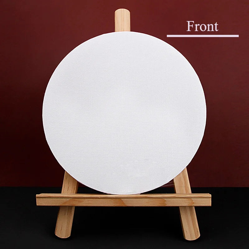 4 Pcs Round Canvas,White And Black 100% Cotton Blank Canvases For Painting,Diameter 30cm 11.81 inch,Art Supplies HB-18