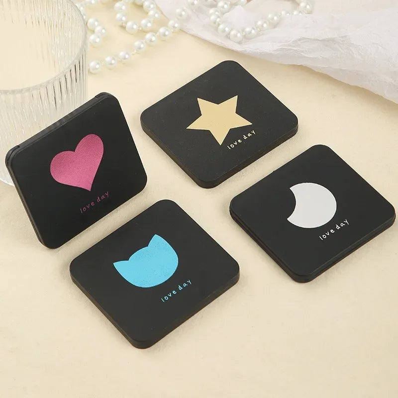 Foldable Makeup Mirror Mini Square Makeup Vanity Mirror Portable Hand Mirrors Double-sided Compact Mirror Pocket Cosmetic Mirror