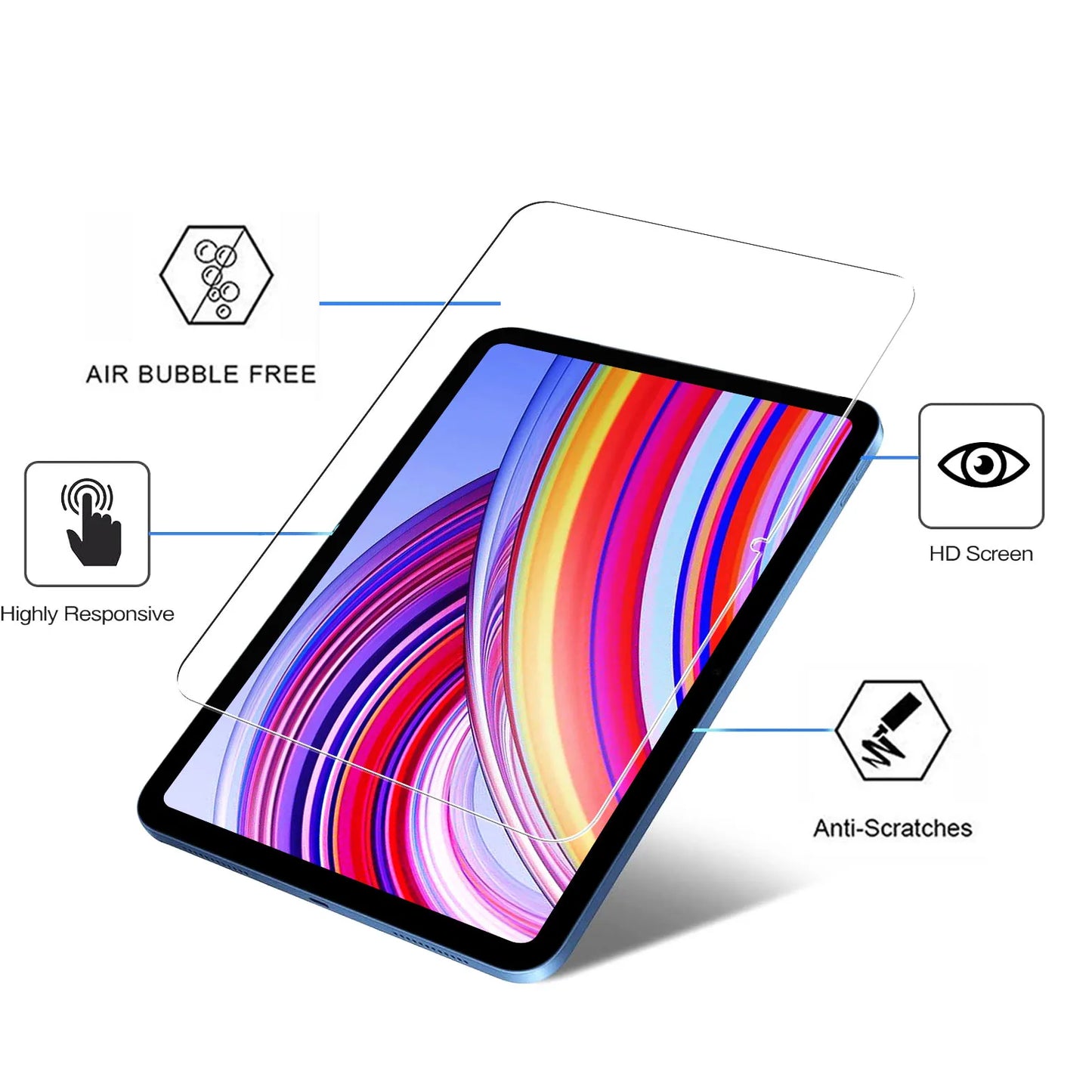 2 Pieces HD Scratch Proof Screen Protector Tempered Glass For Xiaomi Redmi Pad Pro 2024 12.1-inch Bubble Free Tablet Film