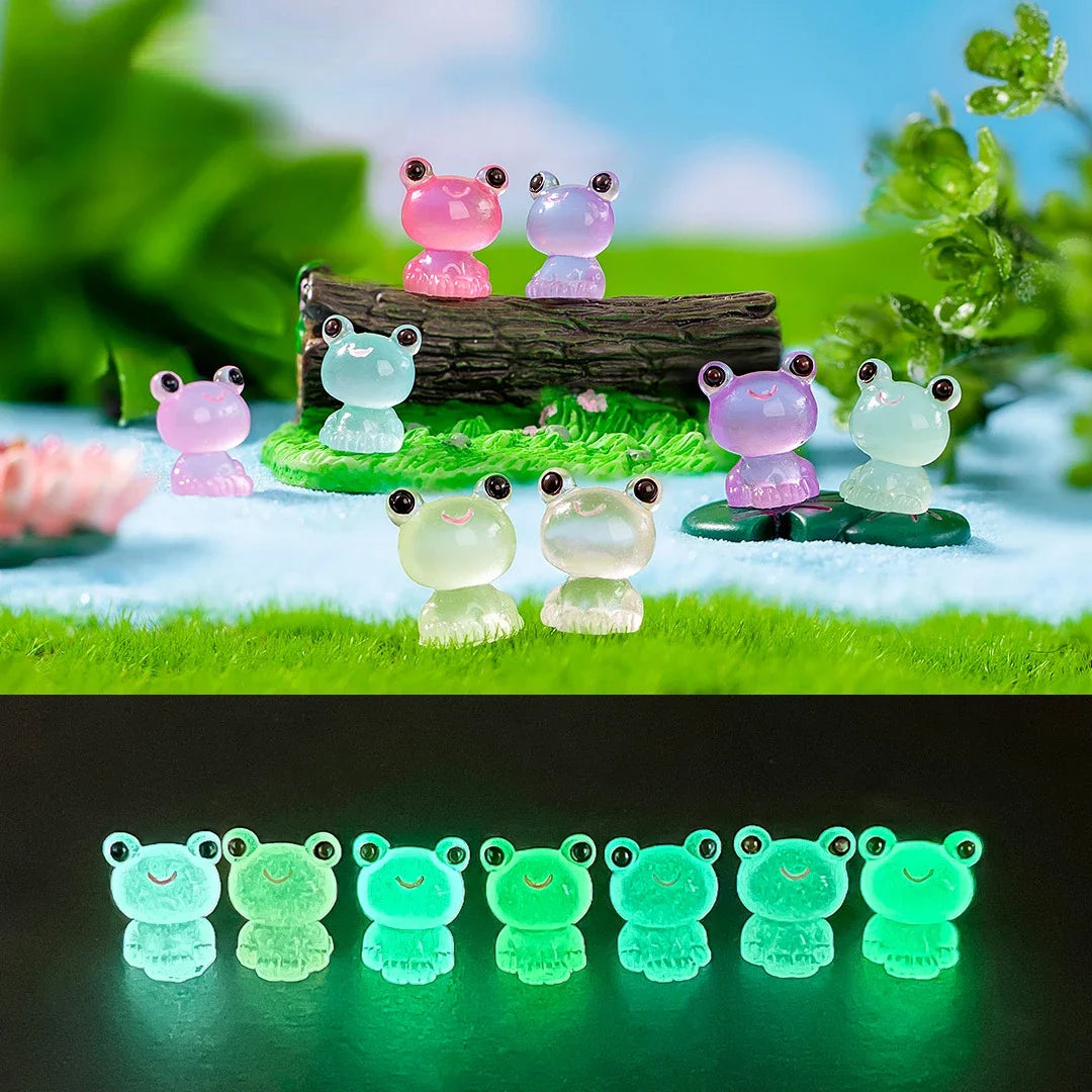 10/20/50pcs Luminous Frogs Mini Figurine Micro Landscape Decoration Frog Fairy Garden DIY Miniatures Home Decoration Accessories