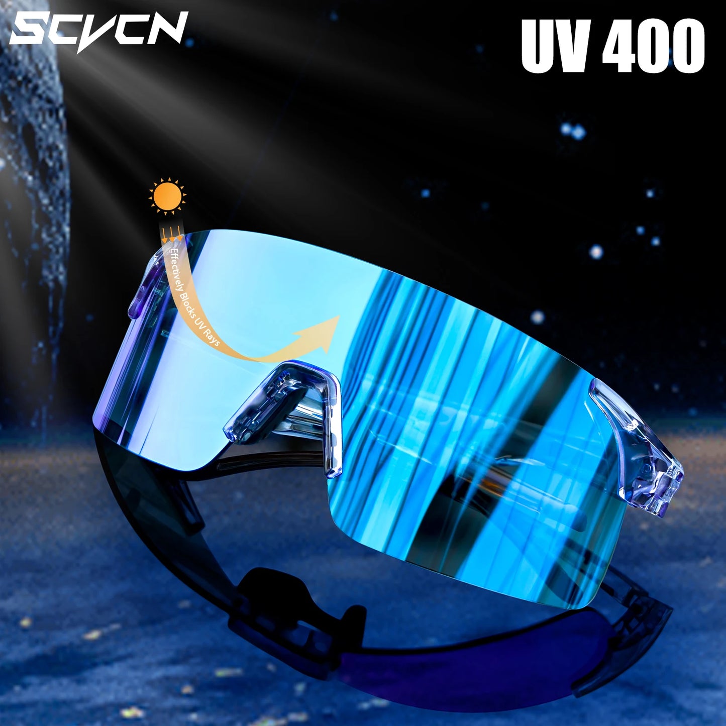 SCVCN New HD Cycling Sunglasses Sports Running Goggles Men's Women Mountain Bicycle Glasses Outdoor UV400 Bike Eyewear