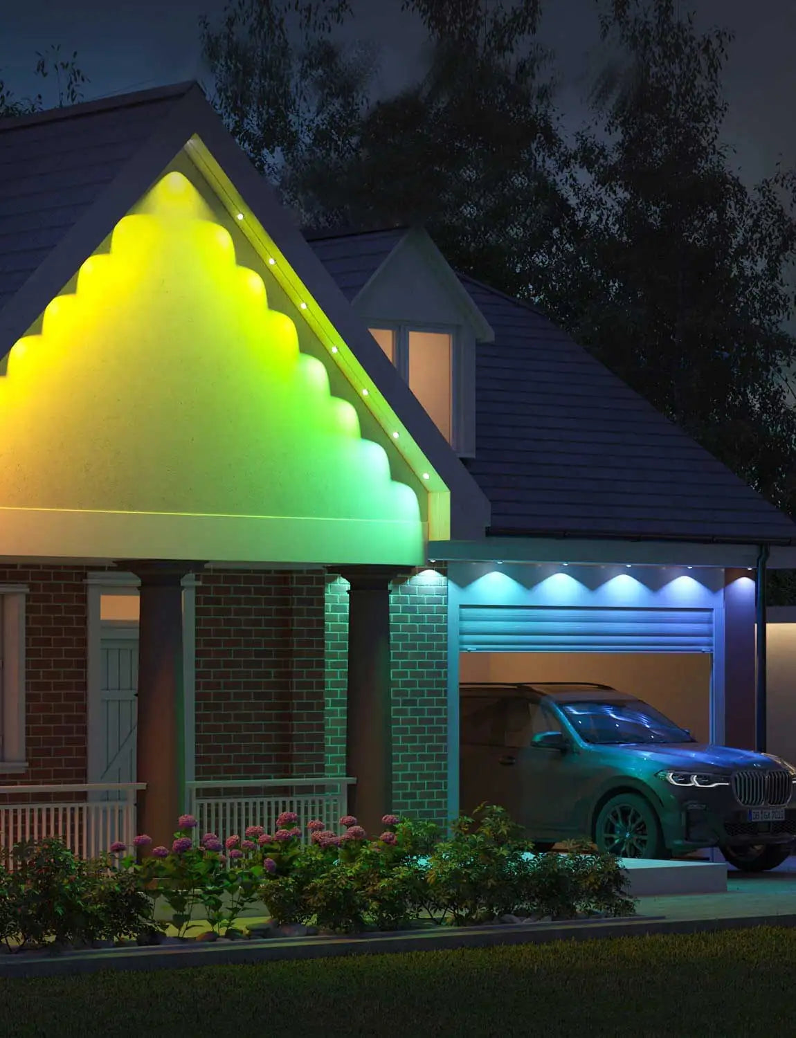 Wiscolor Smart WIFI RGBIC Eaves Lights Permanent Outdoor Lights Outdoor Waterproof Light Strings Support Alexa, Google Assistant