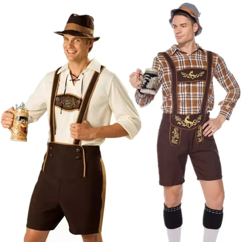 Oktoberfest Costume Man Bavarian Octoberfest German Festival Beer Cosplay Adult Male Halloween Party Costumes Set