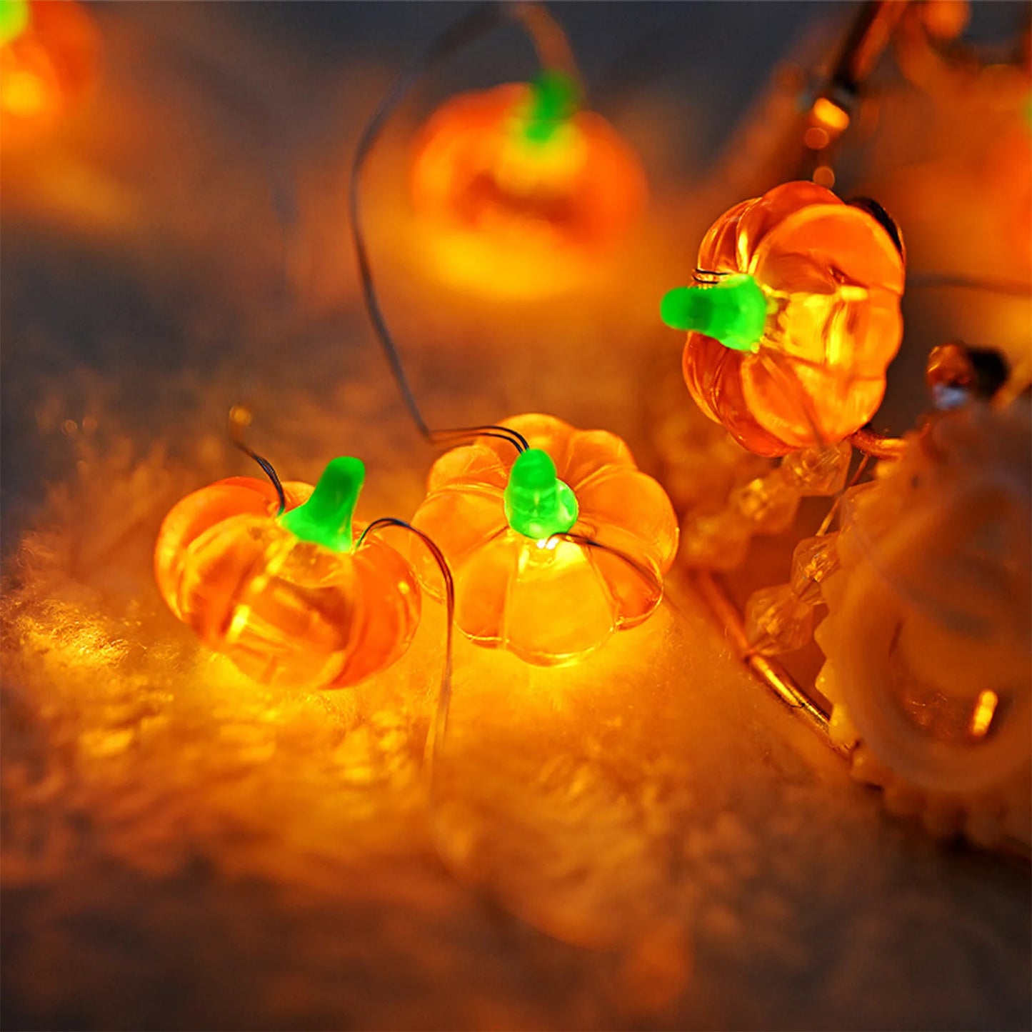 Pumpkin Horror Eyeballs LED String Lights Portable USB 20 40 Leds Halloween Party Decoration For Home bar Atmosphere Decor