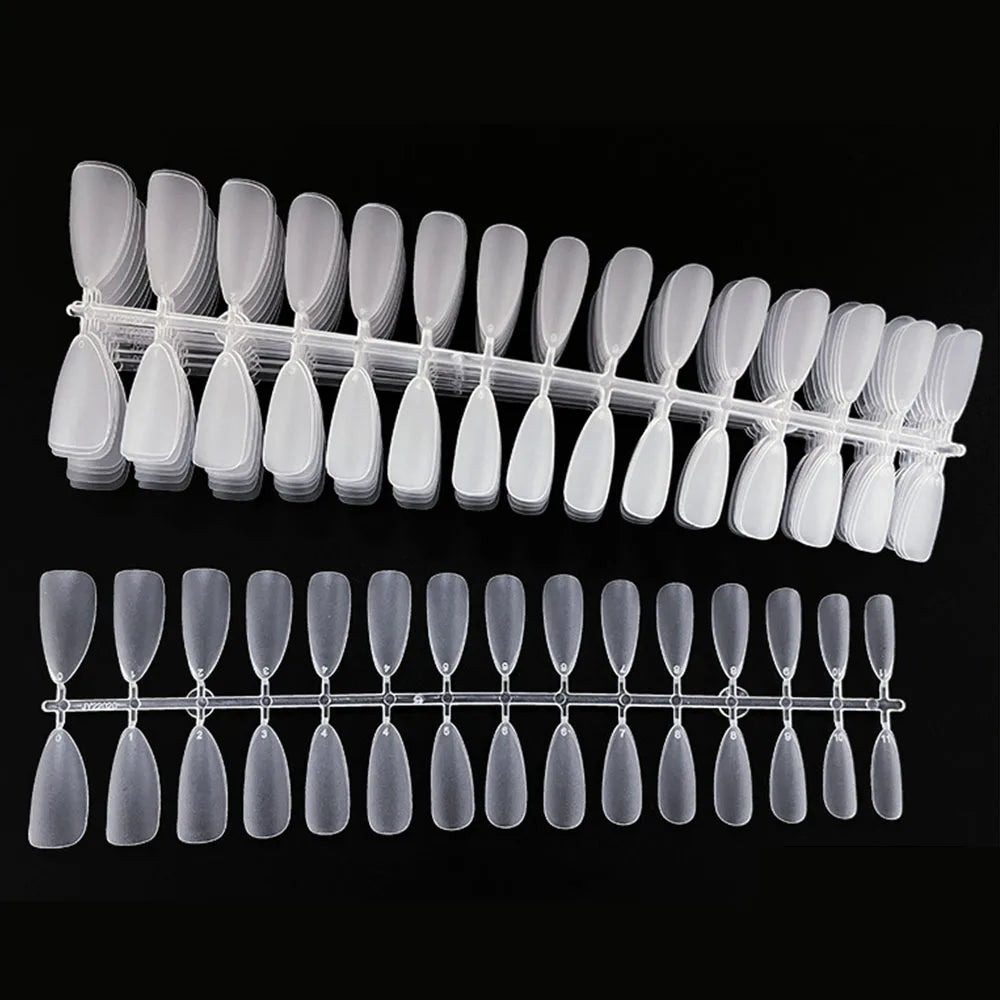 120pcs/bag Matte Press On Nail Tips Soft Full Cover False Nails Oval Almond Sculpted Fake Nail