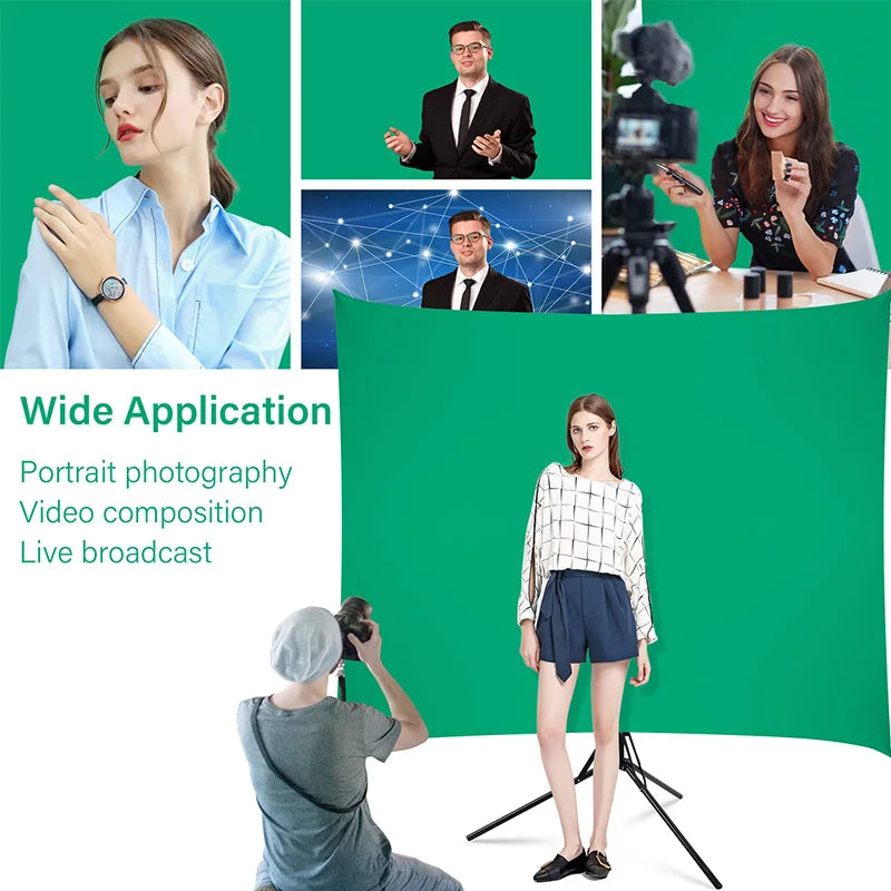 Photo Background Stand Kit with Muslin Chromakey,Green Screen Backdrop with Stand for Photography for YouTube Game Streaming