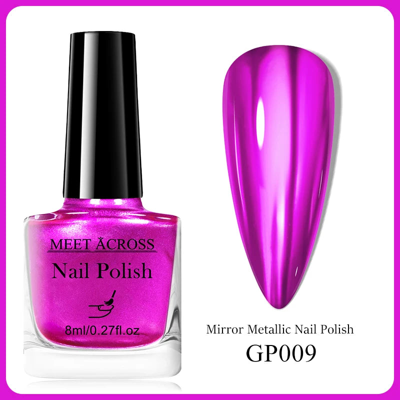 MEET ACROSS 8ml Pink White Nude Water-Based Peel Off Nail Polish Glass Bottle Nail Art Polish DIY Design No Need Lamp