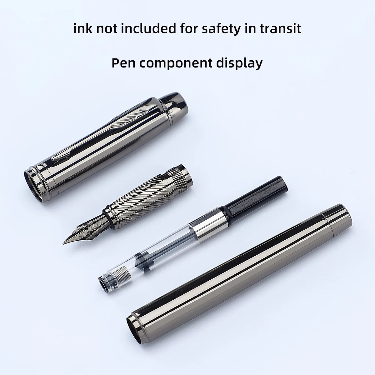 1 Pc Silver Gray High-end Business Metal Pen, Lridium Pen Tip Medium size 0.5mm.For School Classroom, Office, Daily Writing