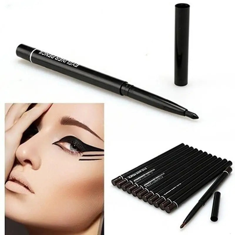 3pcs Late-model Women's Makeup Rotary Retractable Eyeliner Pencil Waterproof Eye Liner Pen