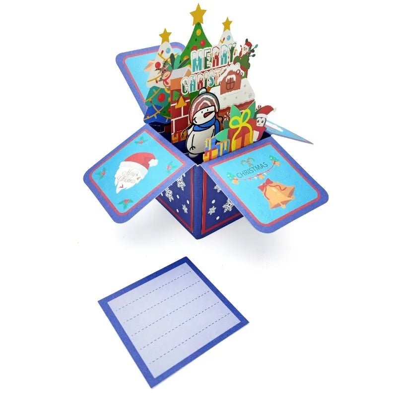 3D Pop Up Christmas Cards, Xmas Gift Greeting Cards For Your Friends, Children And Family, Included Blank Notecard & Envelope