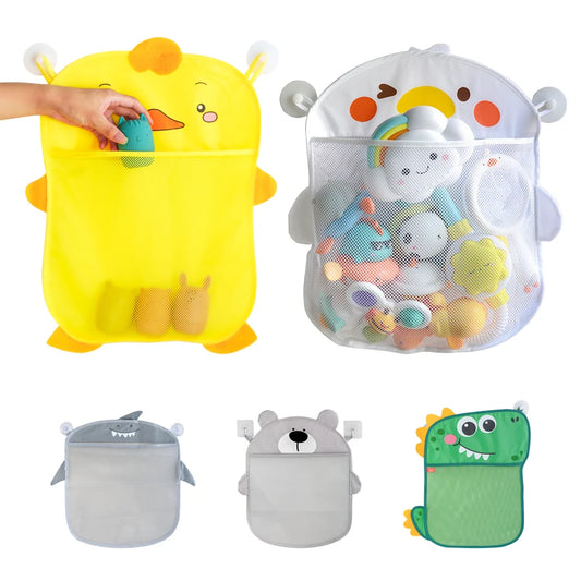 Mother Kids Baby Bath Toys Storage Bag Strong Suction Cups Bath Game Bag Bathroom Organizer Water Toy Baby Items