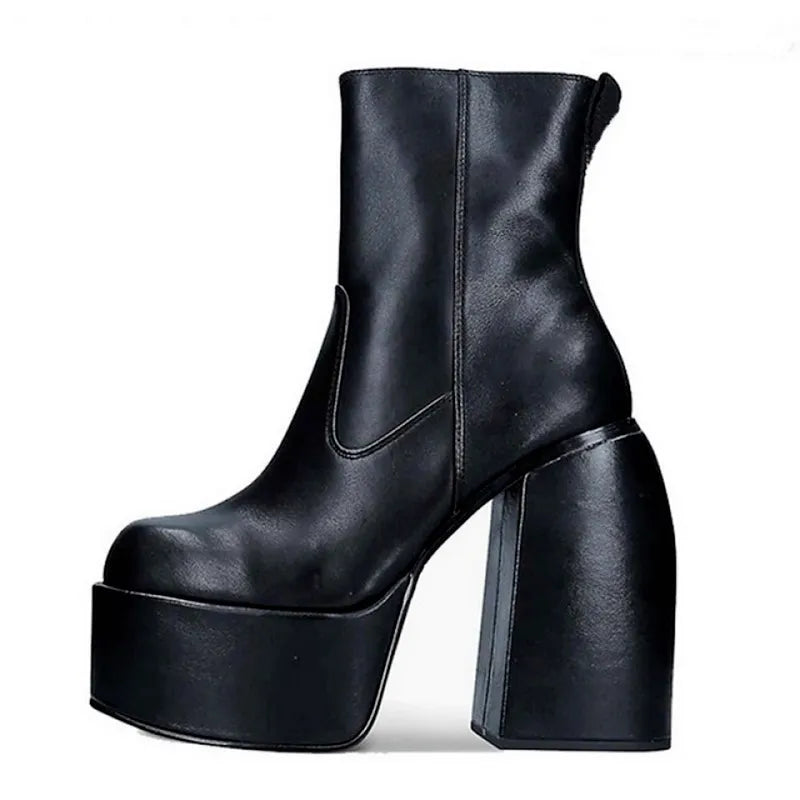 2022 New Boots Woman Over-the-Knee Platform Gothic High Heels Punk Style Rock Winter Women's Boots Size 35-43 Botas Femininas PU