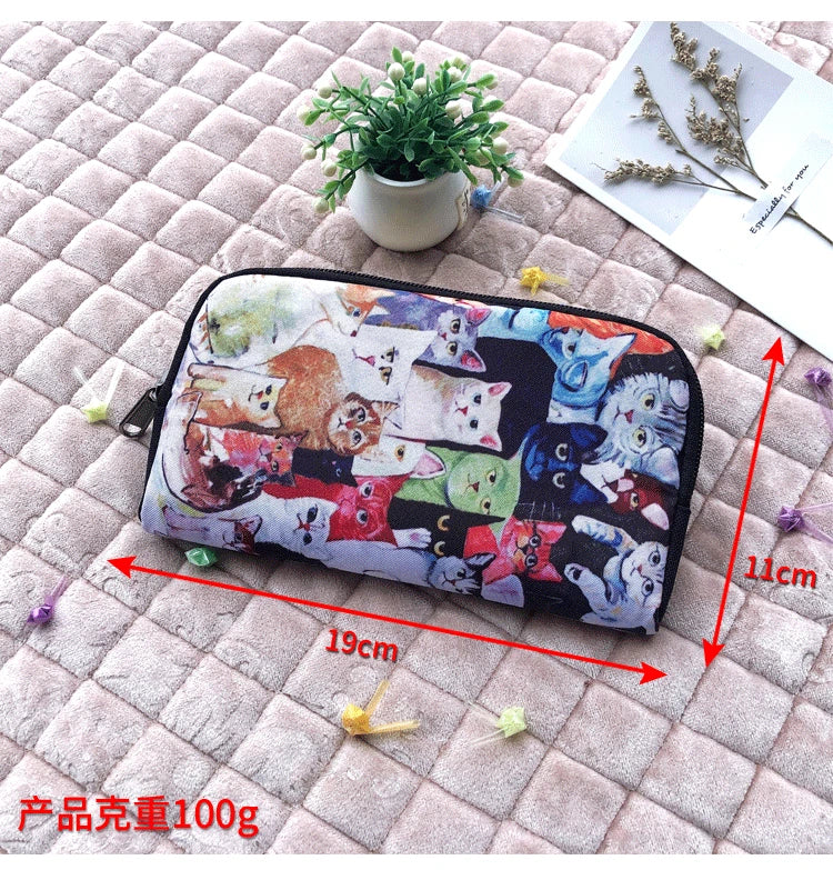 Oil Painting Sunflower Starry Night Wallet Van Gogh Women Purse Credit Card Phone Holders Money Bag Men Handbag Long Wallets