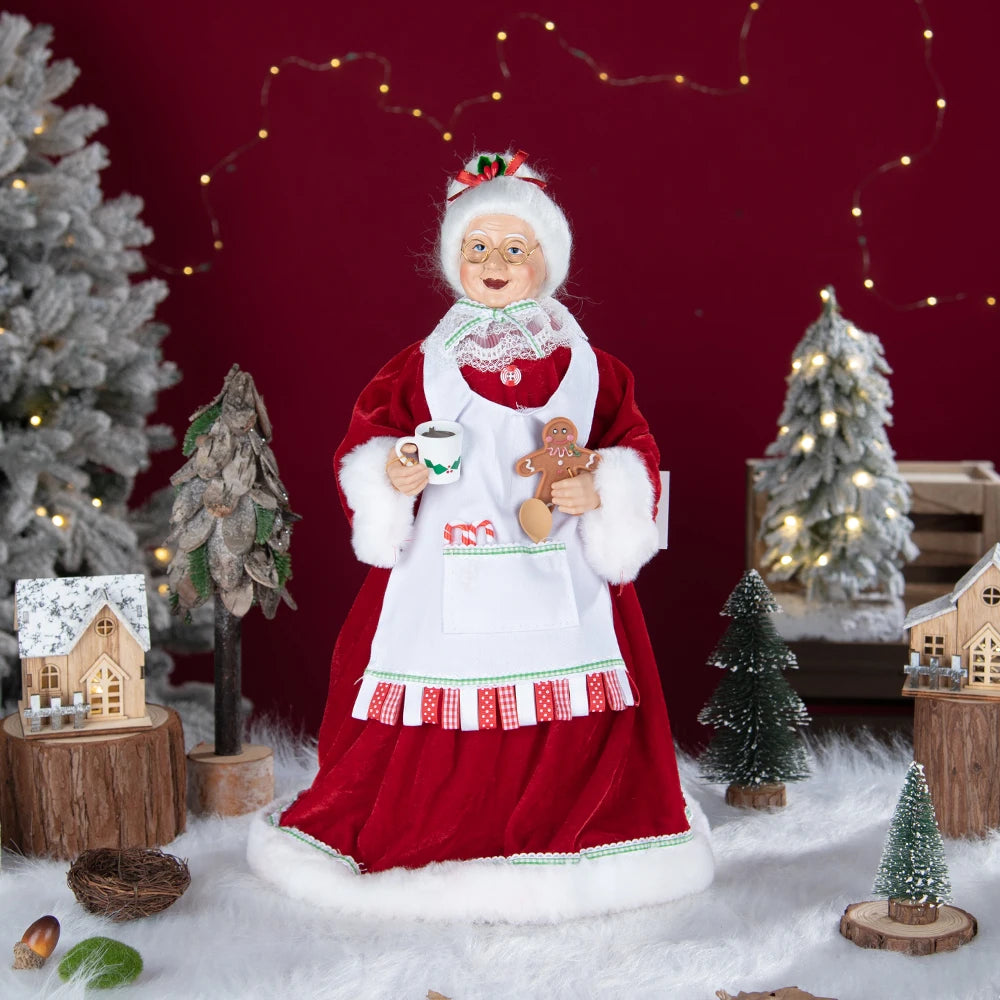 Santa Claus Granny Doll 50cm Standing Santa Claus Ornament Christmas Scene Doll Decoration 2024 Christmas Gift For Children