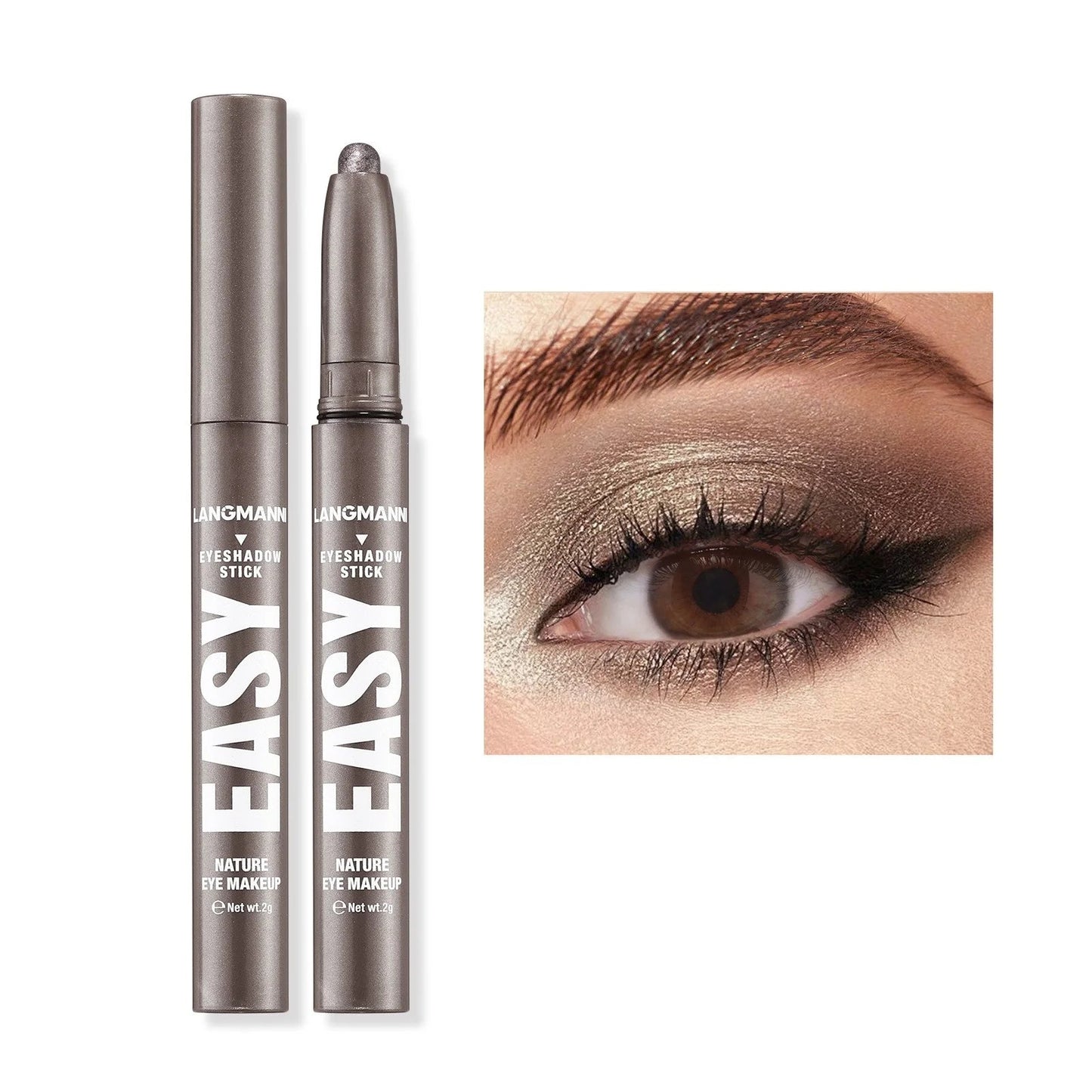 12 Colors Pearly Eyeshadow Stick Waterproof Glitter Matte Nude Eye Shadow Pencil High Pigmented Shimmer Eyeshadow Makeup Tool