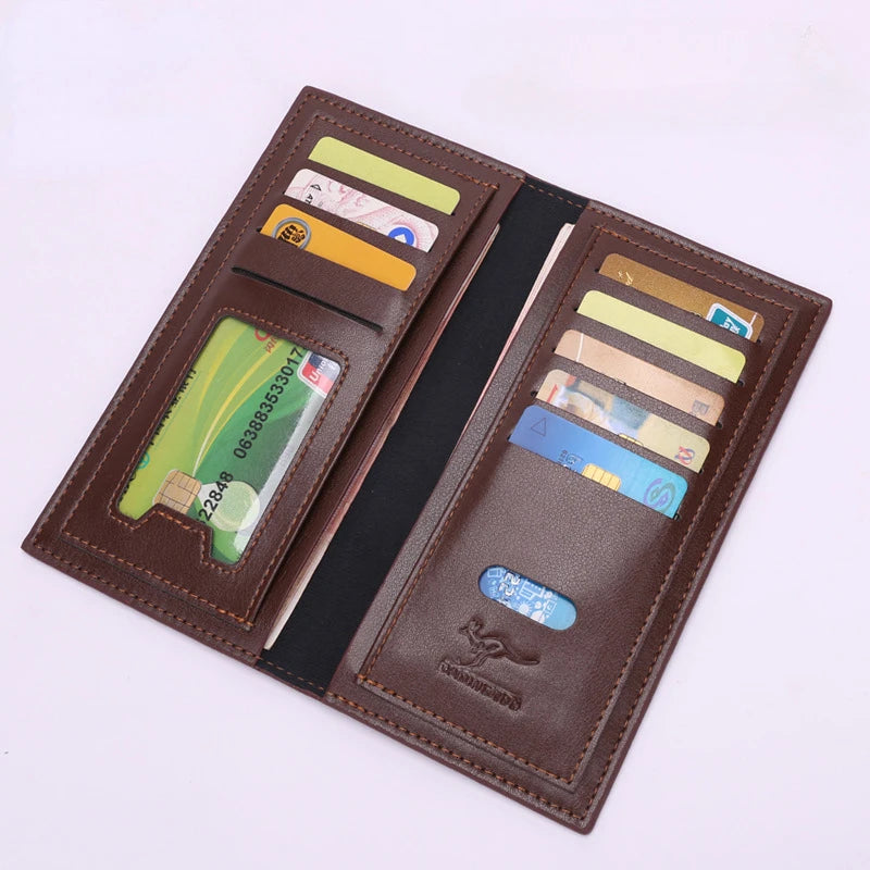 Fashion Wallet Vintage PU Leather Long Wallets Coin Pocket Billetera Hombre Man Purse Male ID Card Holder Multi-card Money Bag