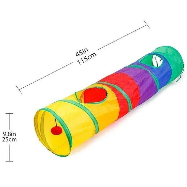 VZZ Practical Cat Tunnel Pet Tube Collapsible Play Toy Indoor Outdoor Kitty Puppy Toys for Puzzle Exercising Hiding Training