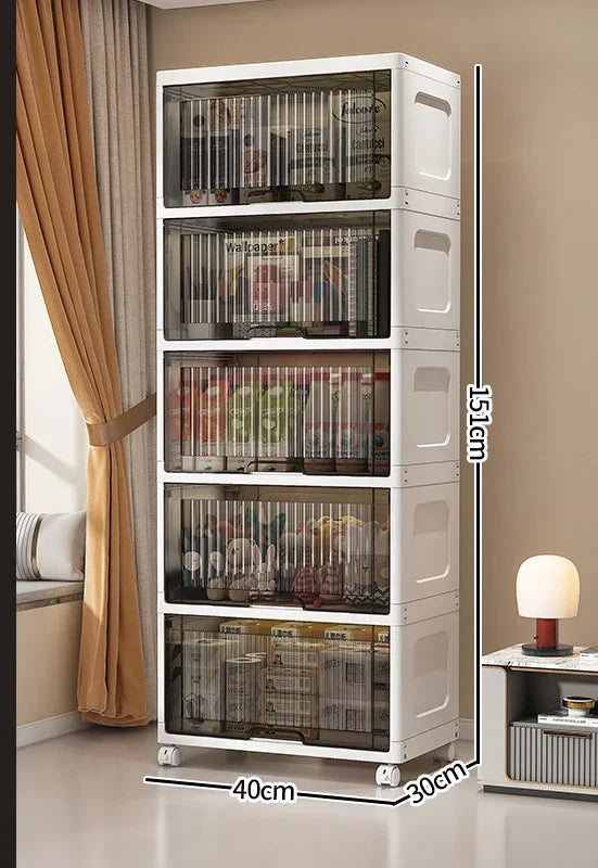 Flip Storage Cabinet Living Room Snack Storage Rack Bedroom Multi-Layer Storage Shelf Multi-Functional Storage Bins Shoe Boxes