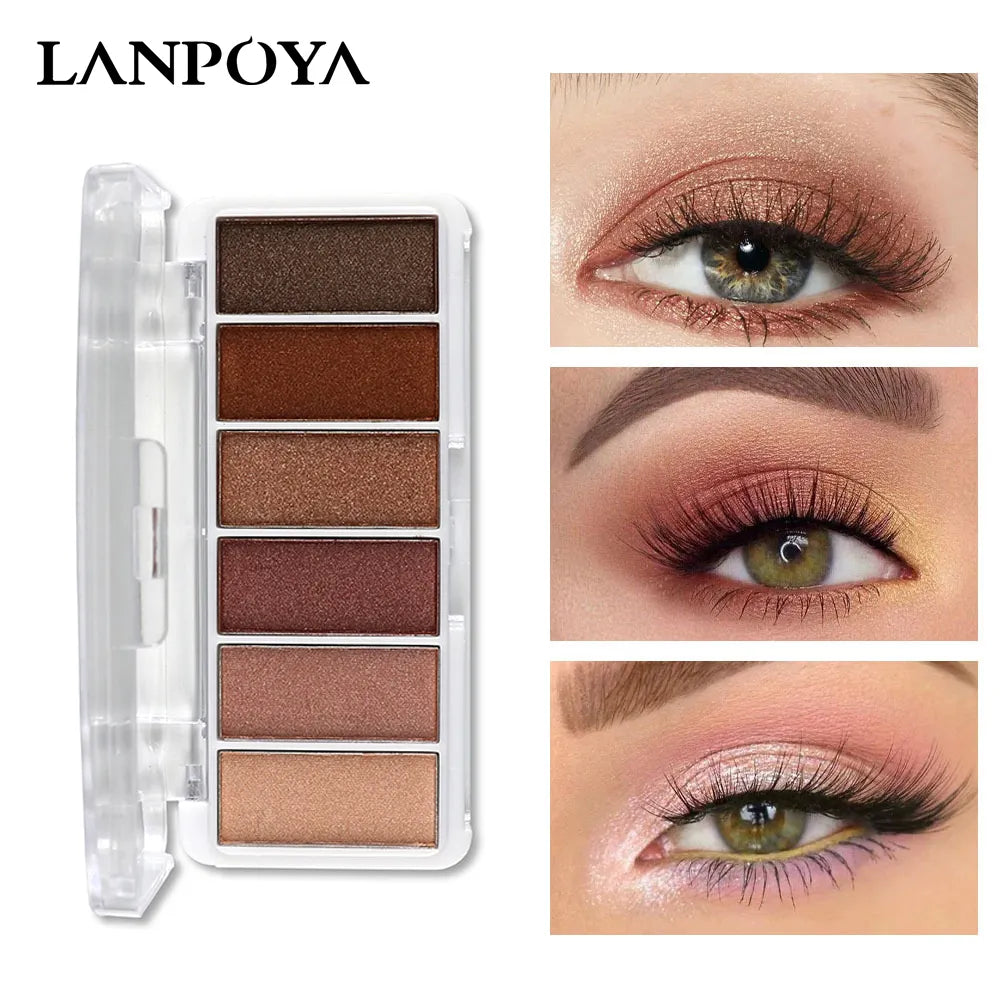 6 colors Eyeshadow Palette Matte Pearlescent Easy To Wear Brightening Natural Long-lasting Waterproof Makeup Cosmetic