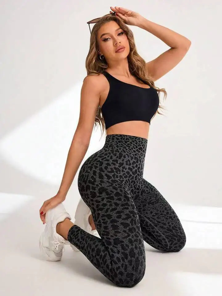 High Waist Sports Leggings Women Seamless Leopard Yoga Pants Sexy Hip Lift Trainning Fitness Outdoor Sports Tights for Women
