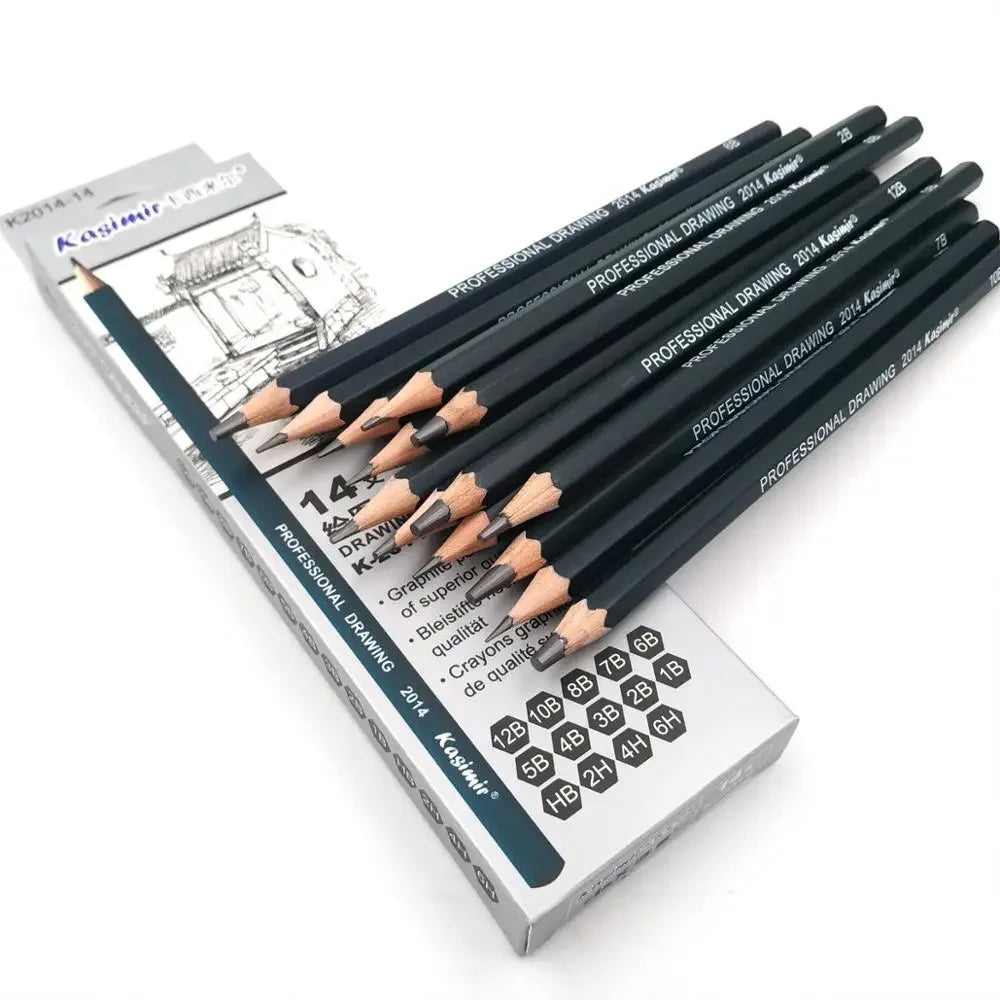 14Pcs/Set Drawing Pencil Set Wooden Professional Art Supplies Hard/Medium/Soft Sketch Charcoal Pencils