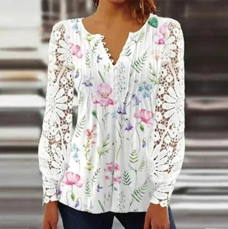 Shirts for Women Clothes Vintage Y2k Tops Spring Fashion T-shirts Casual Elegant Lace Autumn Women Clothing Spring Streetwear