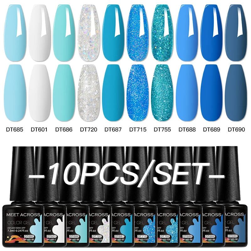 10Pcs Gel Nail Polish Set Macaron Color Semi Permanent UV Gel Varnish For Summer Long Lasting Manicure Kit Soak Off Nail Supplie