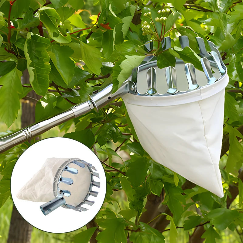 Metal Fruit Picker Gardening Peach High Tree Picking Catcher  Garden Orchard Fruit Collection Bag Net Tools Without Handle