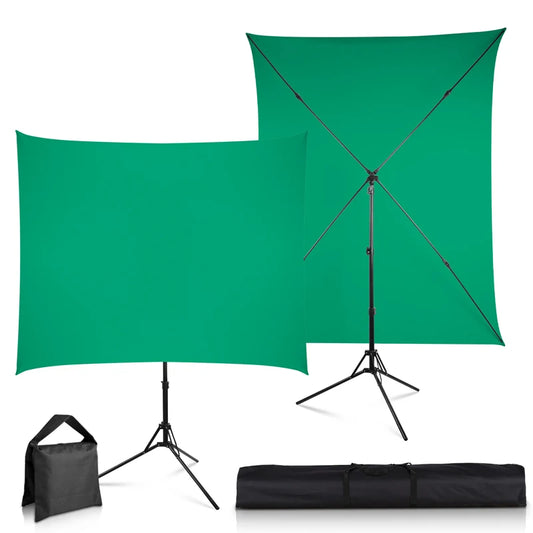 Photo Background Stand Kit with Muslin Chromakey,Green Screen Backdrop with Stand for Photography for YouTube Game Streaming