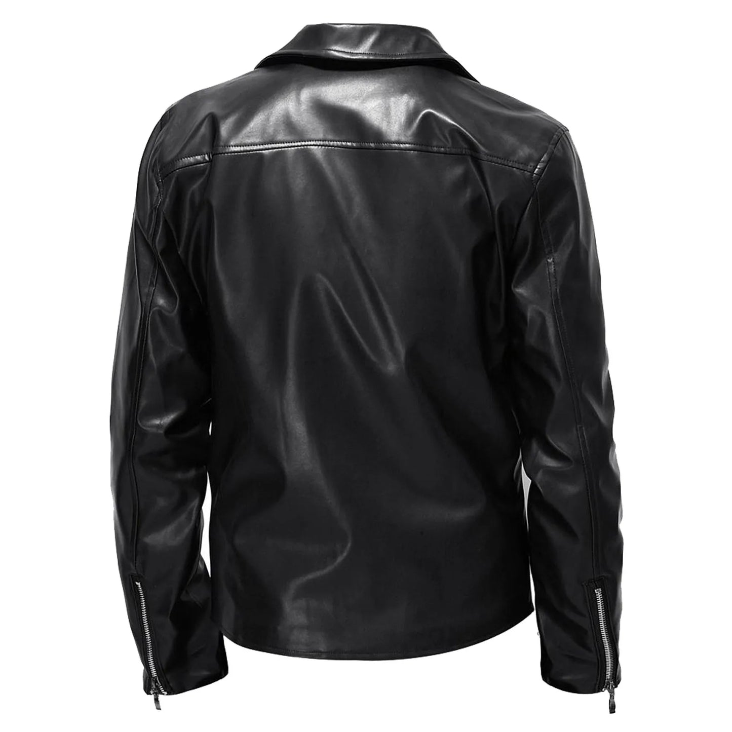 Autumn Winter New Men's Leather Jacket Fashion Handsome Lapel Motorcycle Faux Leather Jackets Rock Punk Tops